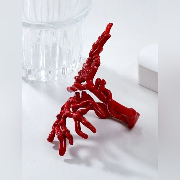 Zara Miro’s Coral Abstraction Bracelet and Ring Set-Bold And Unique - Picture 7 of 13